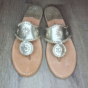 Jack Rogers Flat Leathet Sandals Size 8